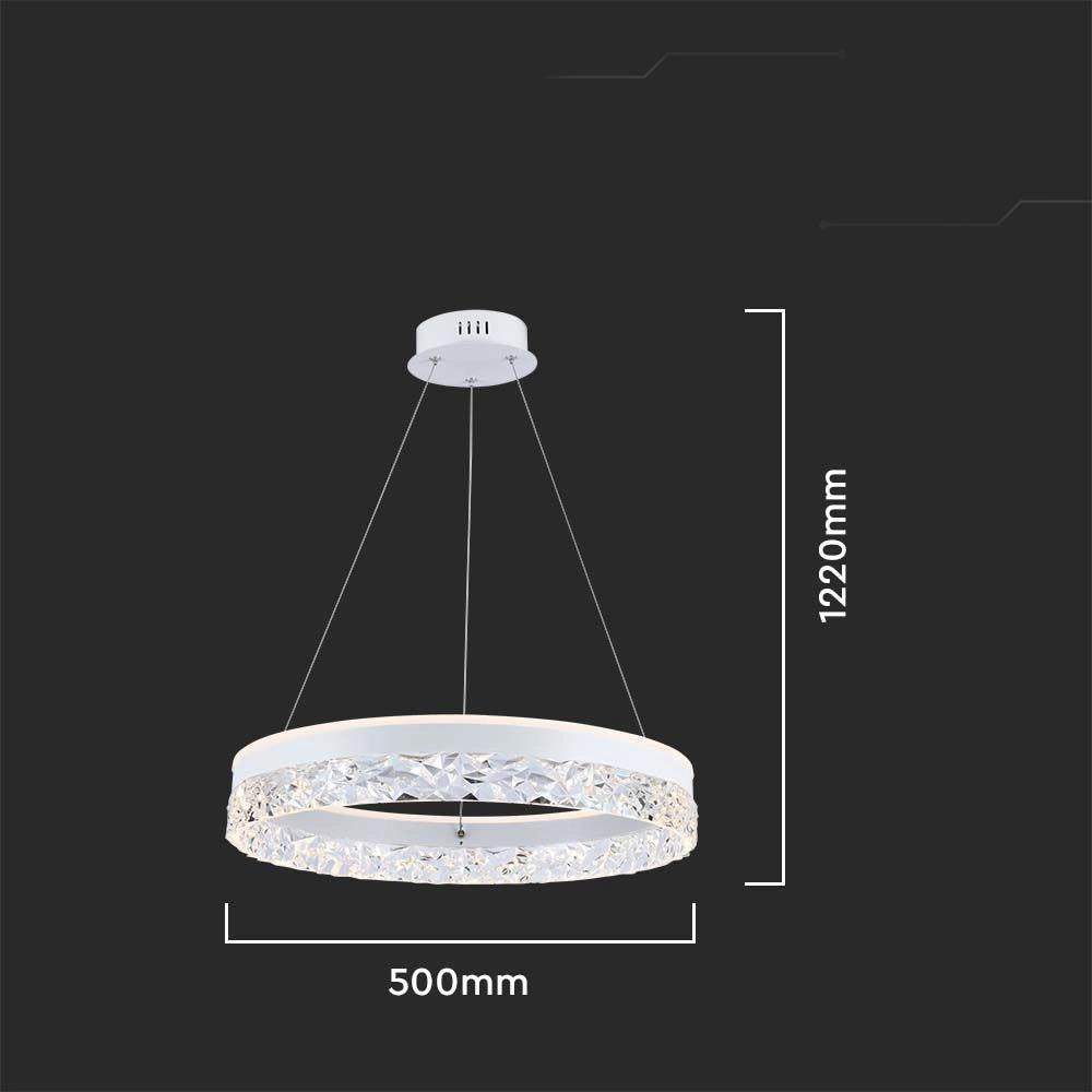 Lampadario LED anello cristallo 3000K bianco V-TAC VT-7581