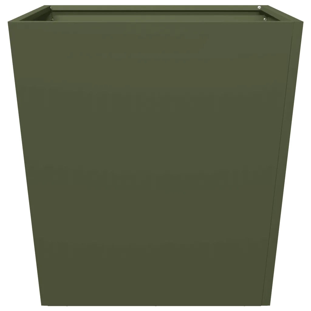 vidaXL Fioriere da Giardino 2 pz Verde Oliva 50x50x50 cm in Acciaio