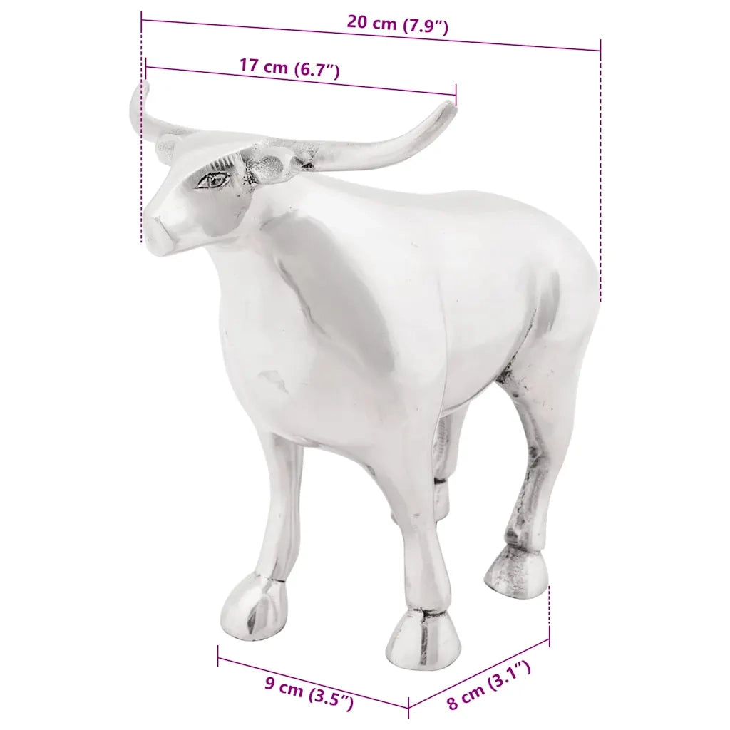 Scultura di toro Argento 20 x 17 x 23 cm Alluminio 42000139