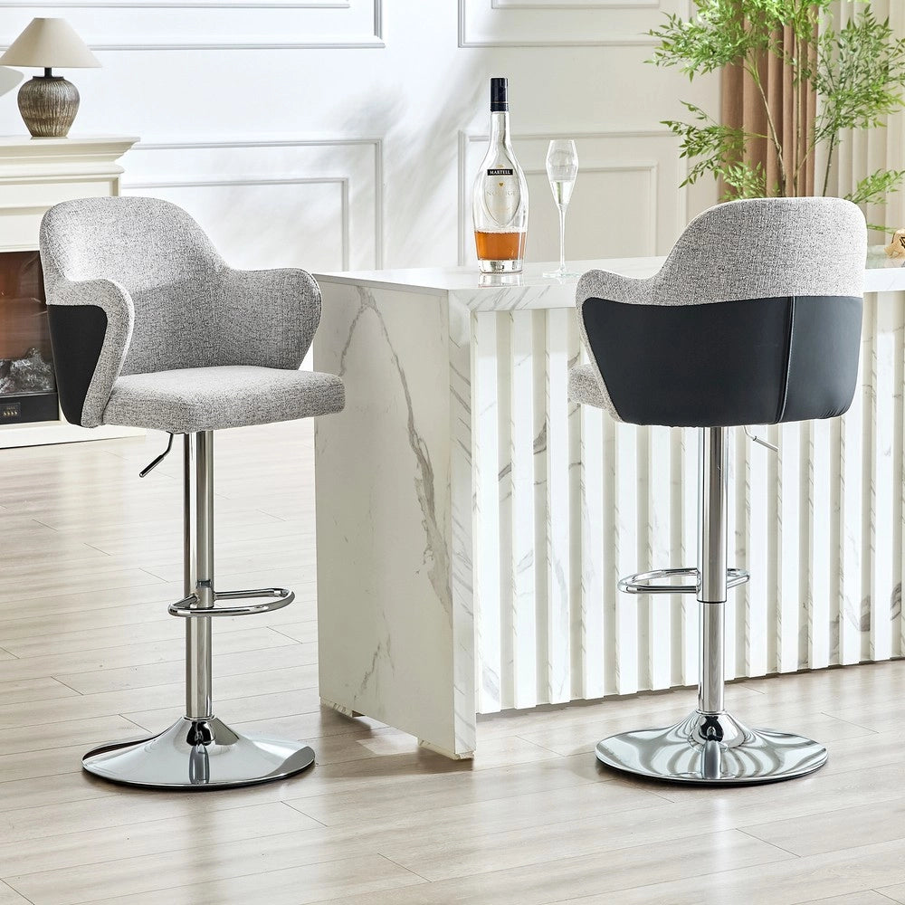Set 2 Sgabelli da Bar Regolabili con Braccioli Girevoli ¨C MINIMAL ¨C Imbottiti, Moderni