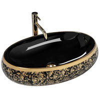 Lavabo Da Appoggio Rea Meryl Black / Gold
