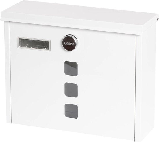 Bussola in alluminio verniciato M con protezioni per getto e chiusura - Bianco - Montaggio facile - Finestra di osservazione - Etichetta di identificazione