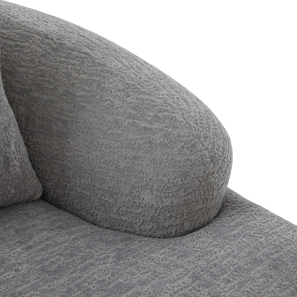 Divano letto 2 posti - convertibile con schienale doppio - in chenille grigio chiaro