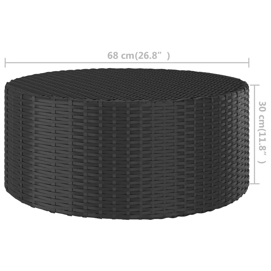 Tavolino da TÃ¨ Nero 68x68x30 cm in Polyrattan cod mxl 34349