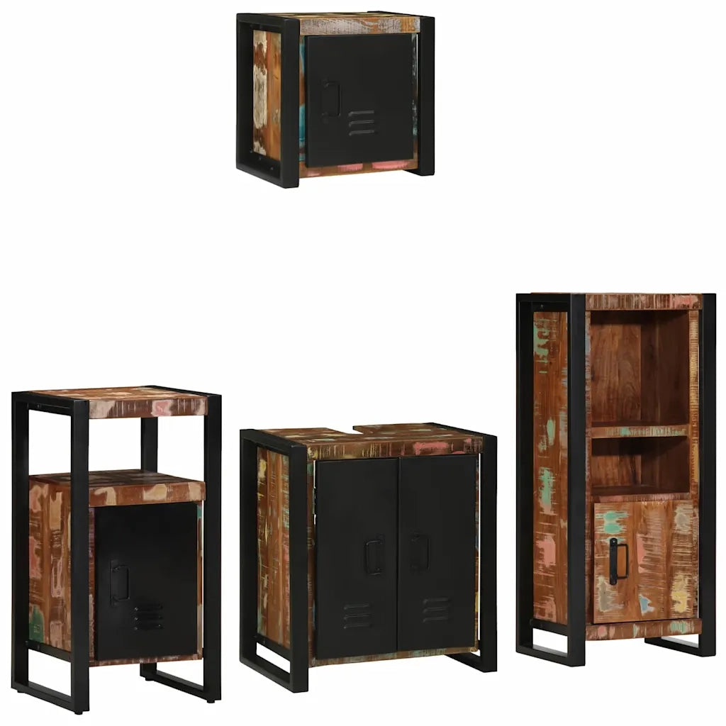 Set di mobili per il bagno 4 pcs Legno Recuperato Massello 3305637
