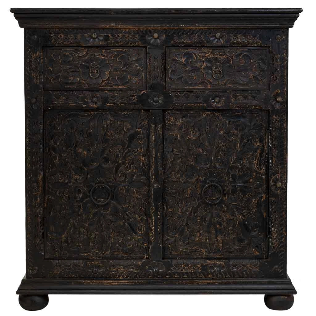 Aparador de madera negro 90x40x90 cm