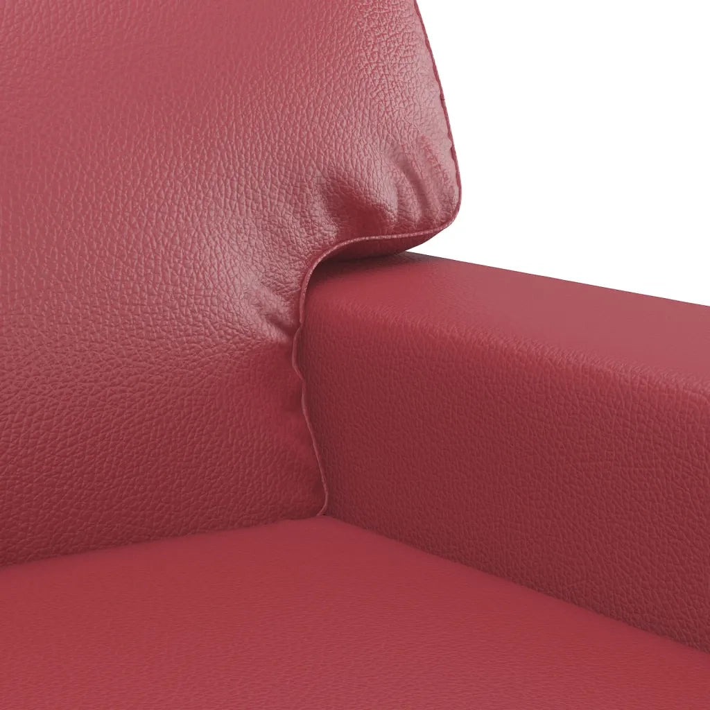 Set di Divani 2 pz con Cuscini Rosso Vino in Similpelle 3201927