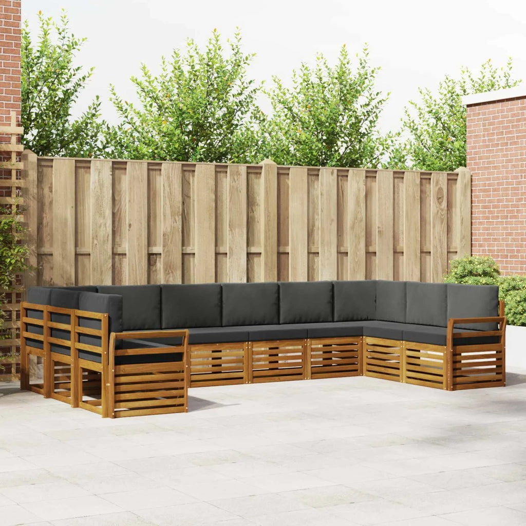 Set divano sezionale con cuscino 10 pcs Naturale e Antracite 3375562