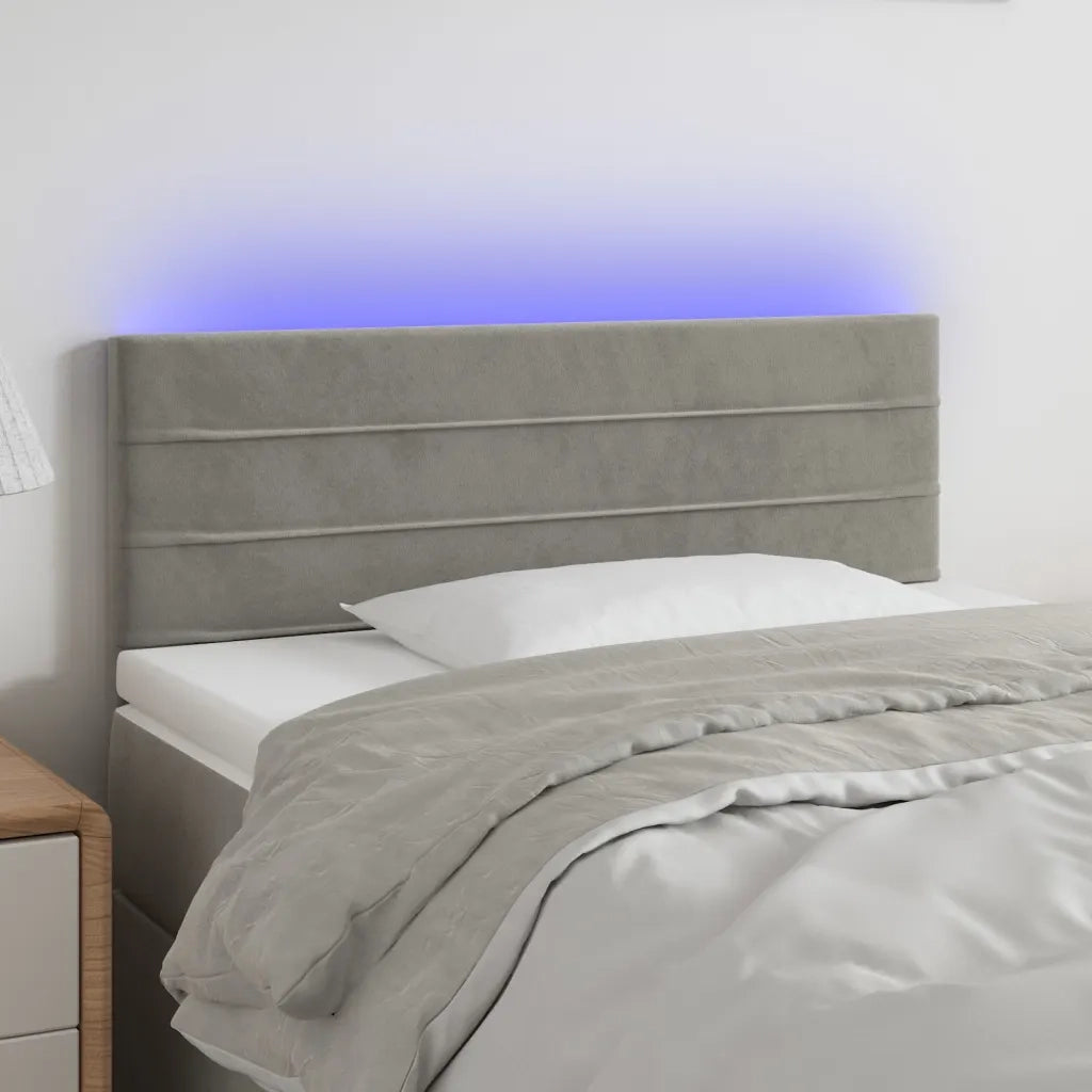 Testiera | Testata a LED Grigio Chiaro 90x5x78/88 cm in Similpelle