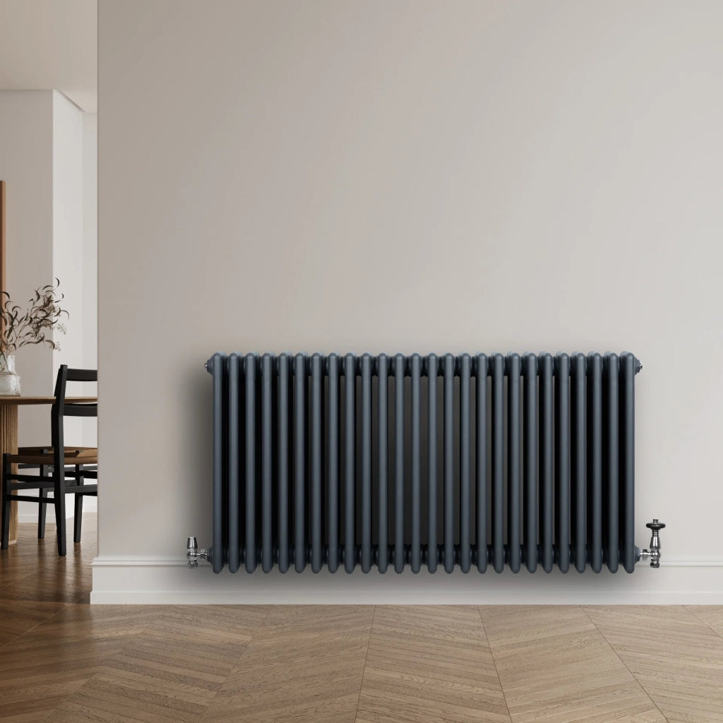 Radiatore Tradizionale 4 Colonne Orizzontale Riscaldamento Antracite 600x1190 mm