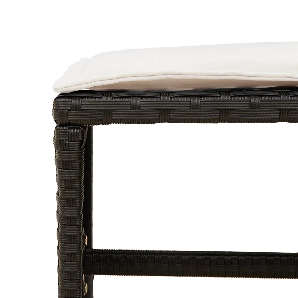 Set da Pranzo da Giardino 15 pz con Cuscini Nero in Polyrattan 3277757