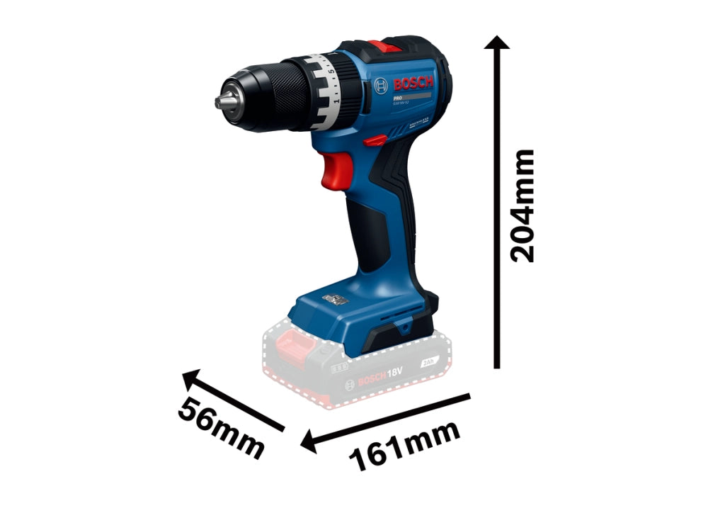 Trapano a Percussione Bosch GSB 18V-52 Professional Brushless 18V solo corpo