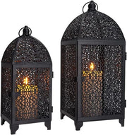 Set di Candelabri in Metallo Nero per Ambiente e Giardino, Feste Interno