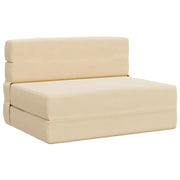 Divano letto | Sof¨¤ letto | Letto singolo Pieghevole Crema 70 x 80 x 60 cm Tessuto