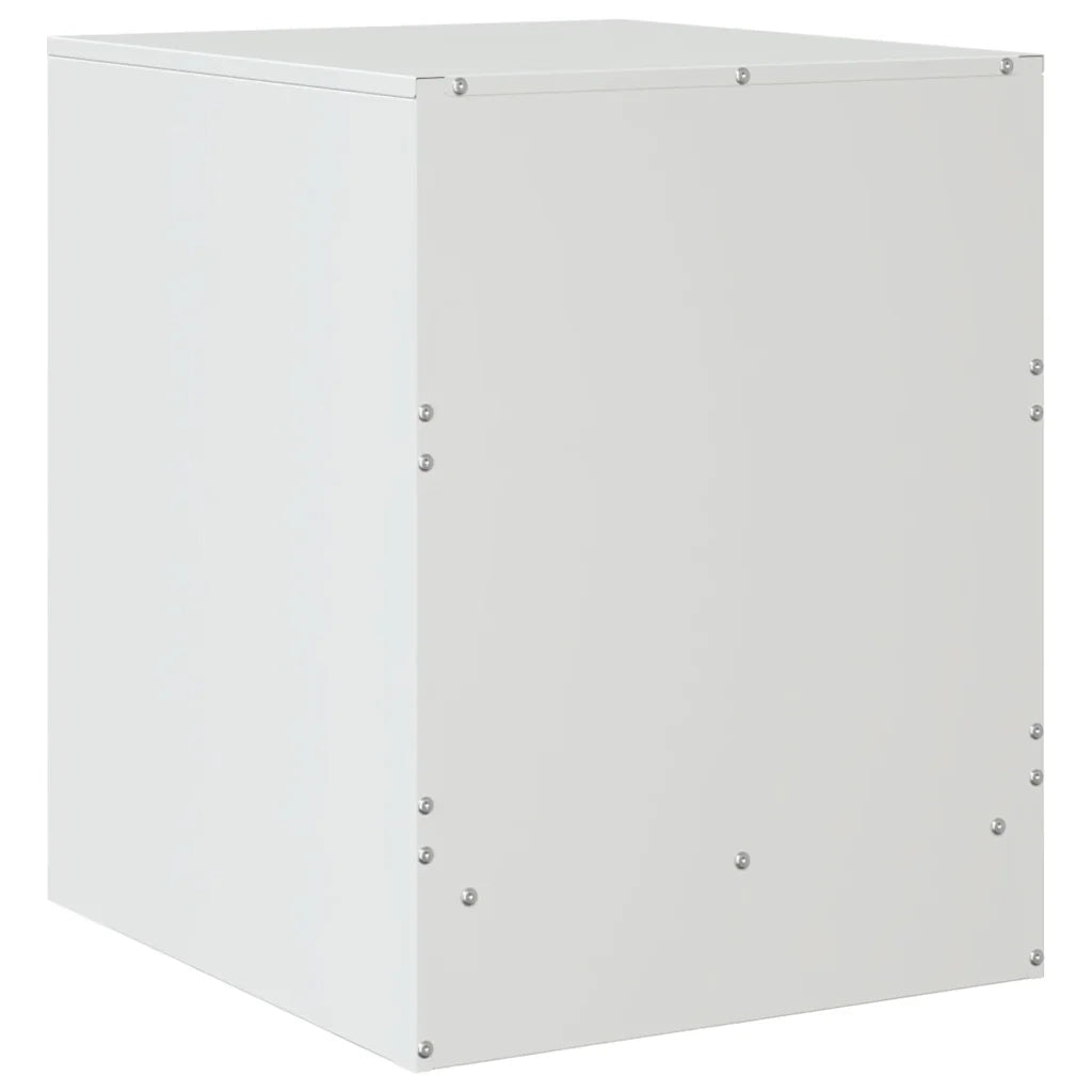 Comodino Bianco 34,5x39x44 cm in Acciaio 841629