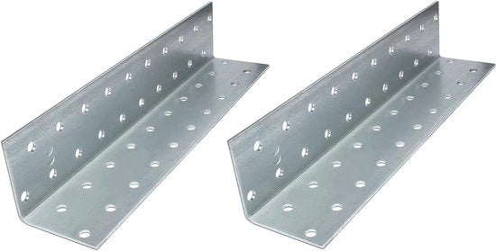 Set di sosteggi angolari 40x40x200mm con fori rotondi - rinforzo di base in legno - acciaio Z275