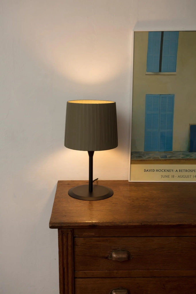 Faro Barcelona 64311-40 - SAMBA Lampada da tavolo nera/bordata verde