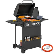 Barbecue a Gas con Bruciatori e Tavolino ¨C zephmum ¨C Nero