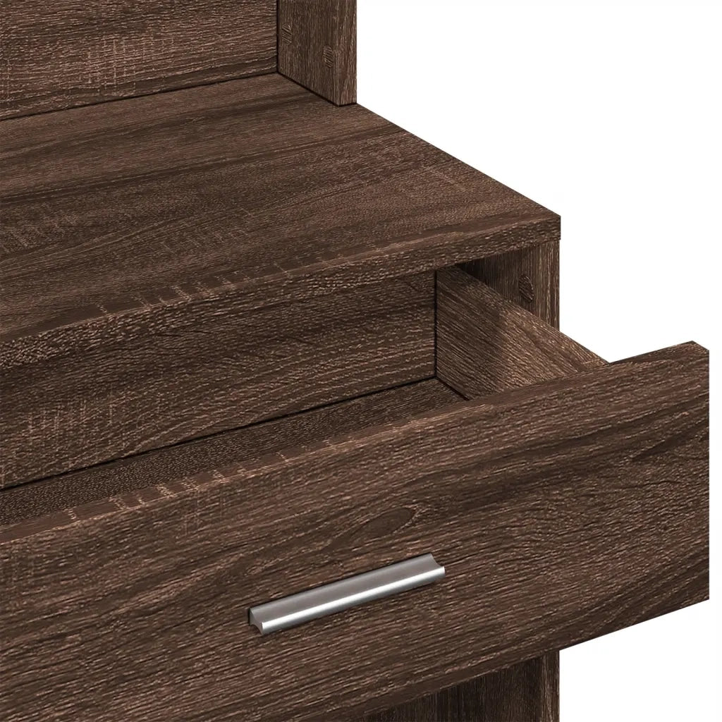 Toeletta | Tavolo da Trucco con Armadietto Rovere Marrone 80x35x132 cm