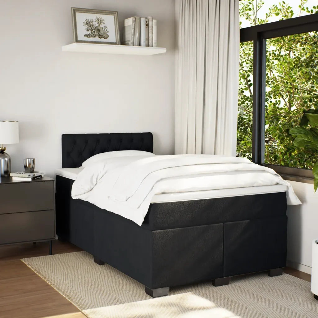 Giroletto a Molle con Materasso Nero 120x190 cm in Velluto 3288566
