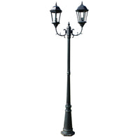 Lampada da terra doppia per esterno 230 cm nero verde decoro luminoso 2402087/2