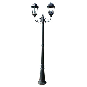 Lampada da terra doppia per esterno 230 cm nero verde decoro luminoso 2402087/2