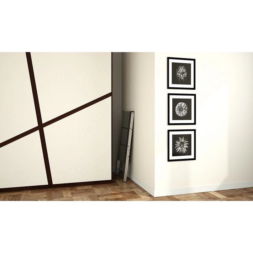 Colombo Sgabello Scala LEONARDO 3 gradini in alluminio anodizzato,ultrasottile,ultrapiatto,silver portata max 150kg EN14183 MADE IN ITALY