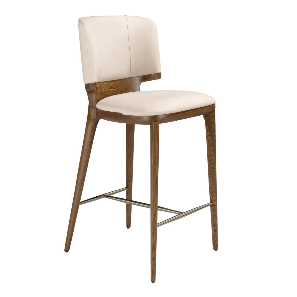 Sgabello similipelle crema