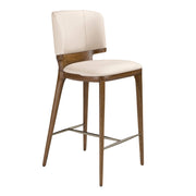 Sgabello similipelle crema