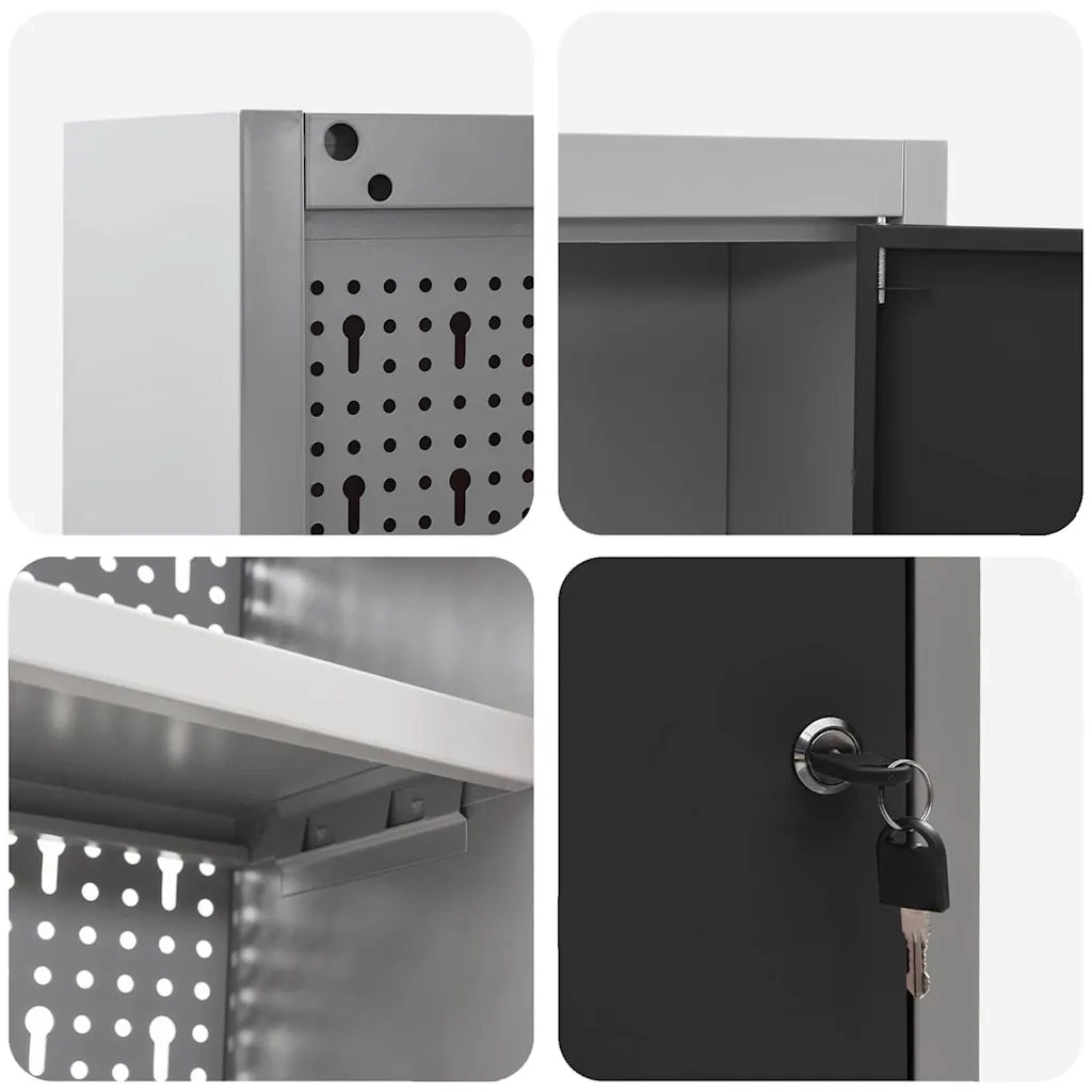 Mobile per attrezzi con blocco Nero e Grigio 100 x 20 x 55 cm CFW9989899