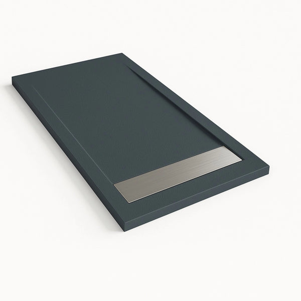 Piatto doccia Bidai con bordo 70X180 cm colore Grigio ardesia RAL 7015 griglia in Acciaio