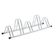 Andrys Rastrelliera Bici 5 Posti Alto/Basso Ruote 6cm Zincato Argento