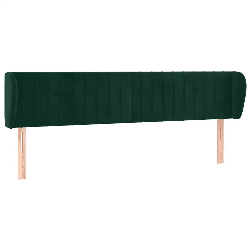 Testiera | Testata ad Orecchio Verde Scuro 163x23x78/88 cm in Velluto