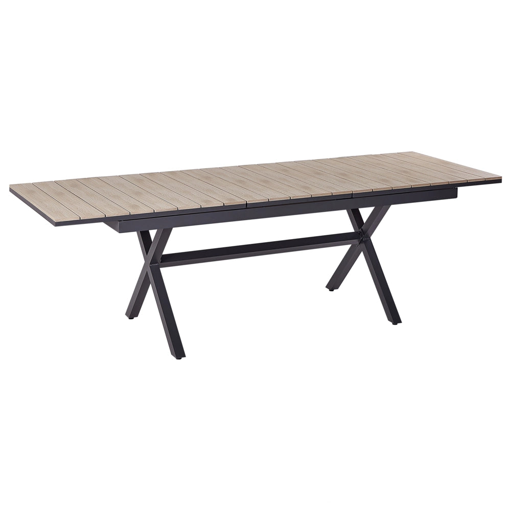 Tavolo da giardino allungabile in alluminio legno chiaro e grigio grafite 184x242 x 90 cm Mobili da giardino per esterni in stile moderno