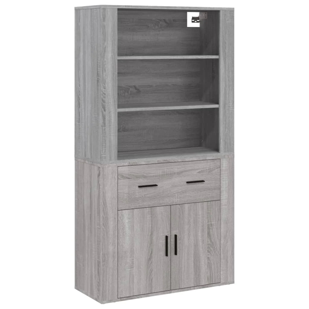Buffet credenza cassettiera armadio mobile contenitore organizer cucina soggiorno salotto legno ingegnerizzato Sonoma alto grigio 02_0035639