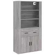 Buffet credenza cassettiera armadio mobile contenitore organizer cucina soggiorno salotto legno ingegnerizzato Sonoma alto grigio 02_0035639