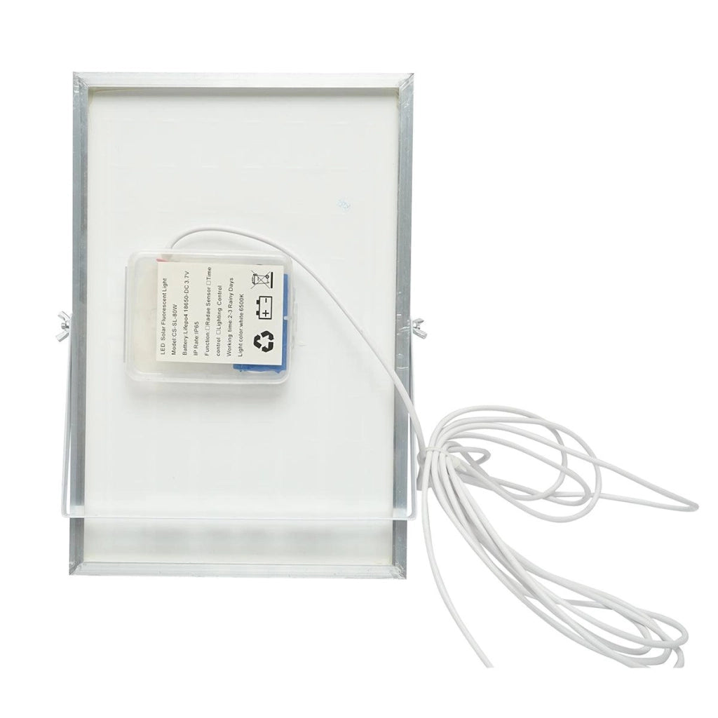 Proiettore led 80W con pannello solare 10W, batteria 6000 mAh e cavo 5m IP65