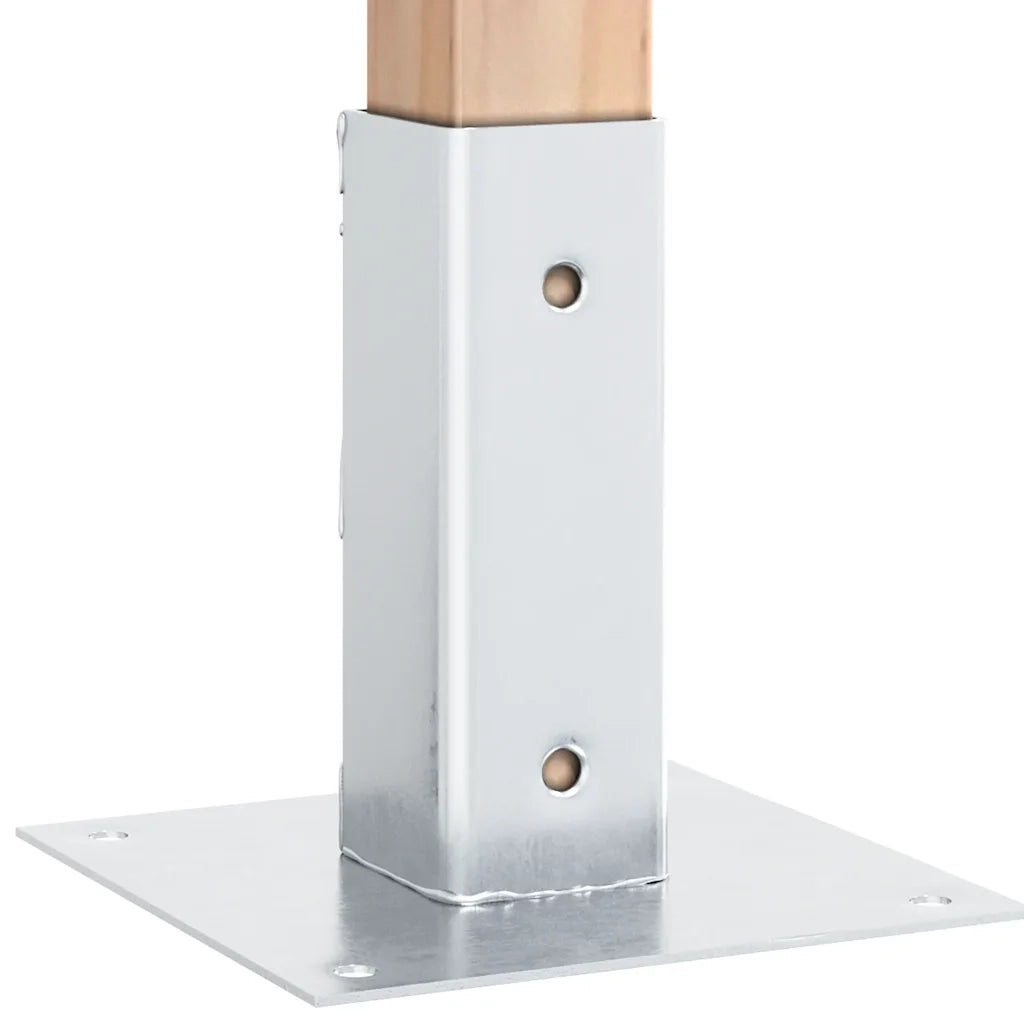 Basi per Pali Quadrate 4 pz Argento 46x46 mm in Acciaio Zincato CFW2665073
