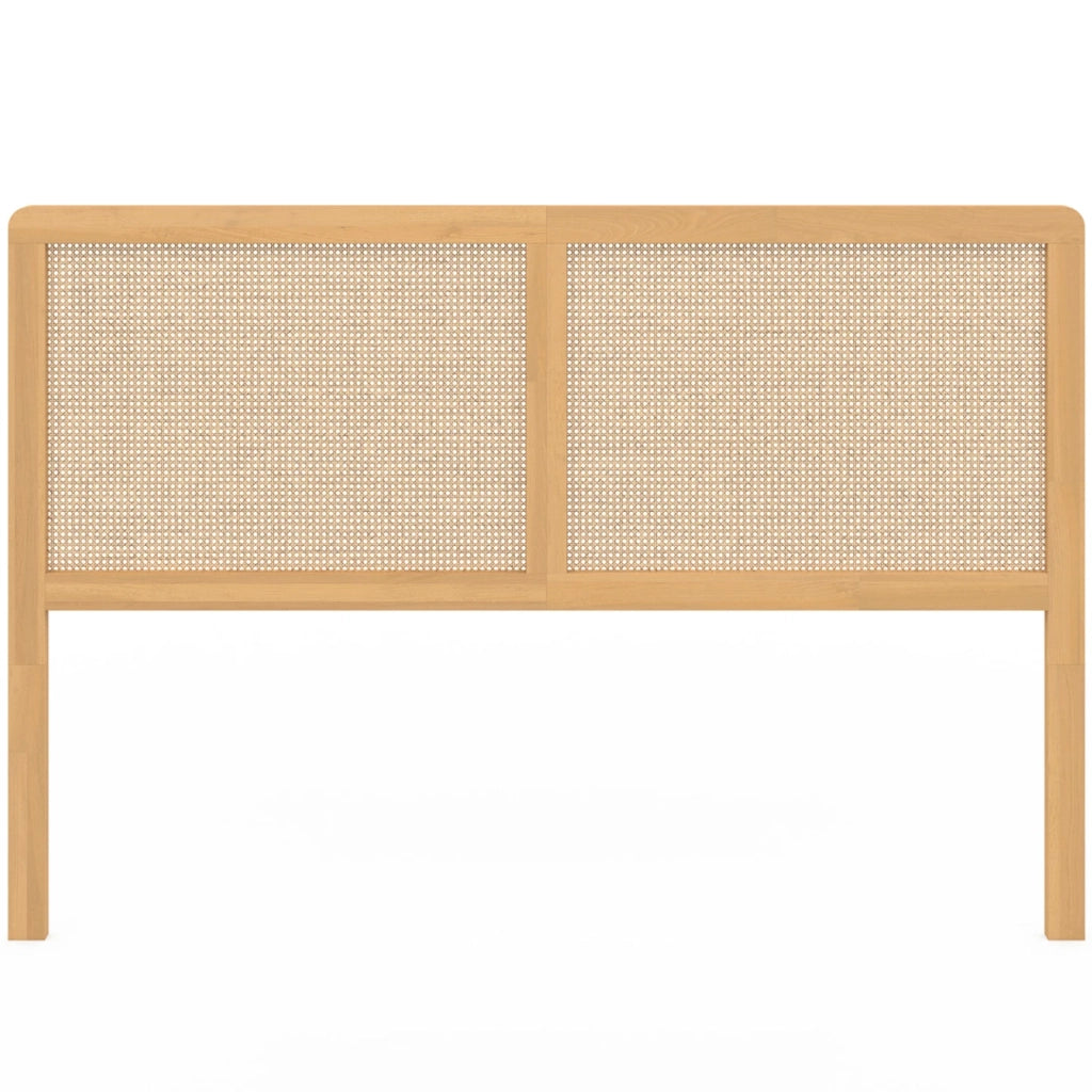 IDMarket - Testiera 160 cm canna e legno EDHEN