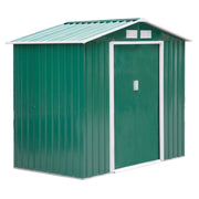 EasyComfort Casetta da Giardino Porta Utensili in Lamiera con Porte Scorrevoli, 213x130x185cm, Verde