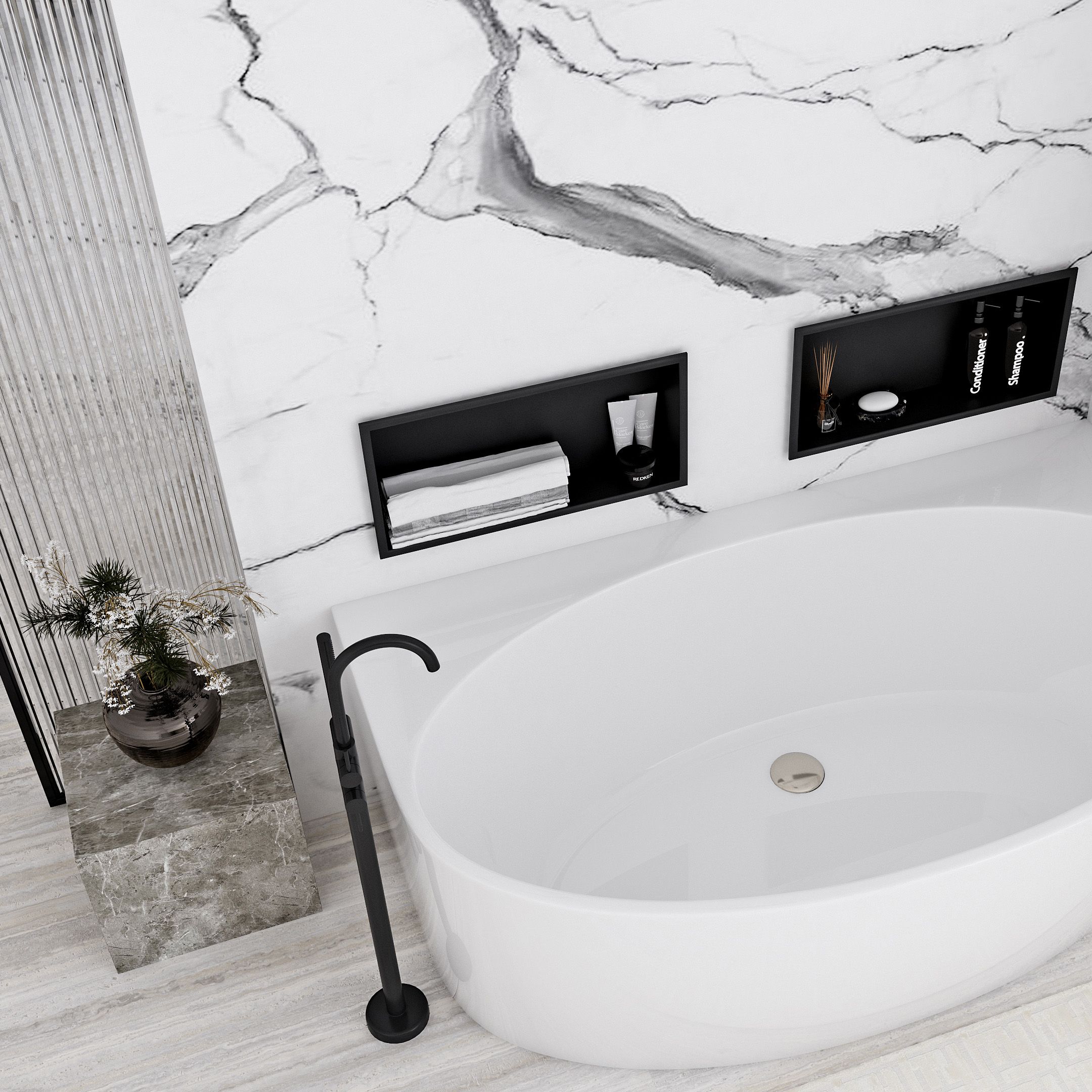 Mensola Bagno 30x45 Black Mat