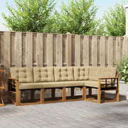 Set di divani da esterno con cuscino 5 pcs Naturale e Beige 3368672