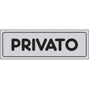 TARGA SEGNALETICA ADESIVA PRIVATO - VINILE CM 15X5- 10 pezzi