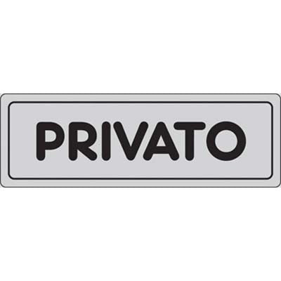TARGA SEGNALETICA ADESIVA PRIVATO - VINILE CM 15X5- 10 pezzi