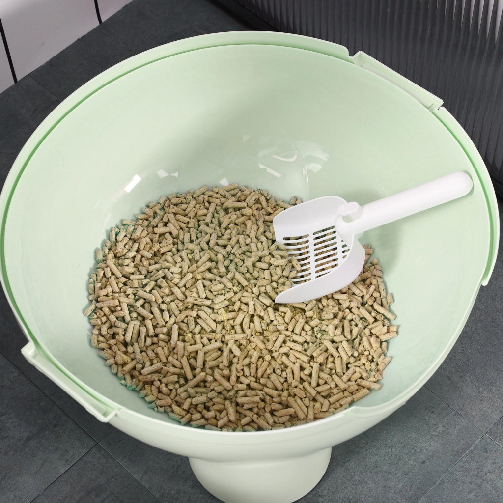 Mobile per lettiera gatto con porta ¨C zephmum ¨C verde e bianco 53x51x48 cm