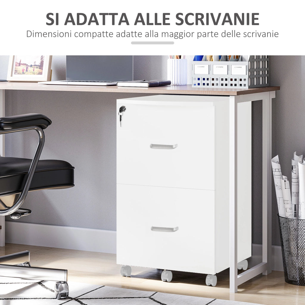 Scrivania con cassetti ¨C zephmum ¨C Bianco, MDF e truciolato, 43x45x72 cm