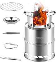Cottura all'aperto, stufa da campeggio, stufa da campeggio portatile, stufa a legna portatile, cottura all'aperto, carburatore a legna, pieghevole e impermeabile, in acciaio inossidabile, per campeggio, barbecue, picnic, escursionismo all'aperto
