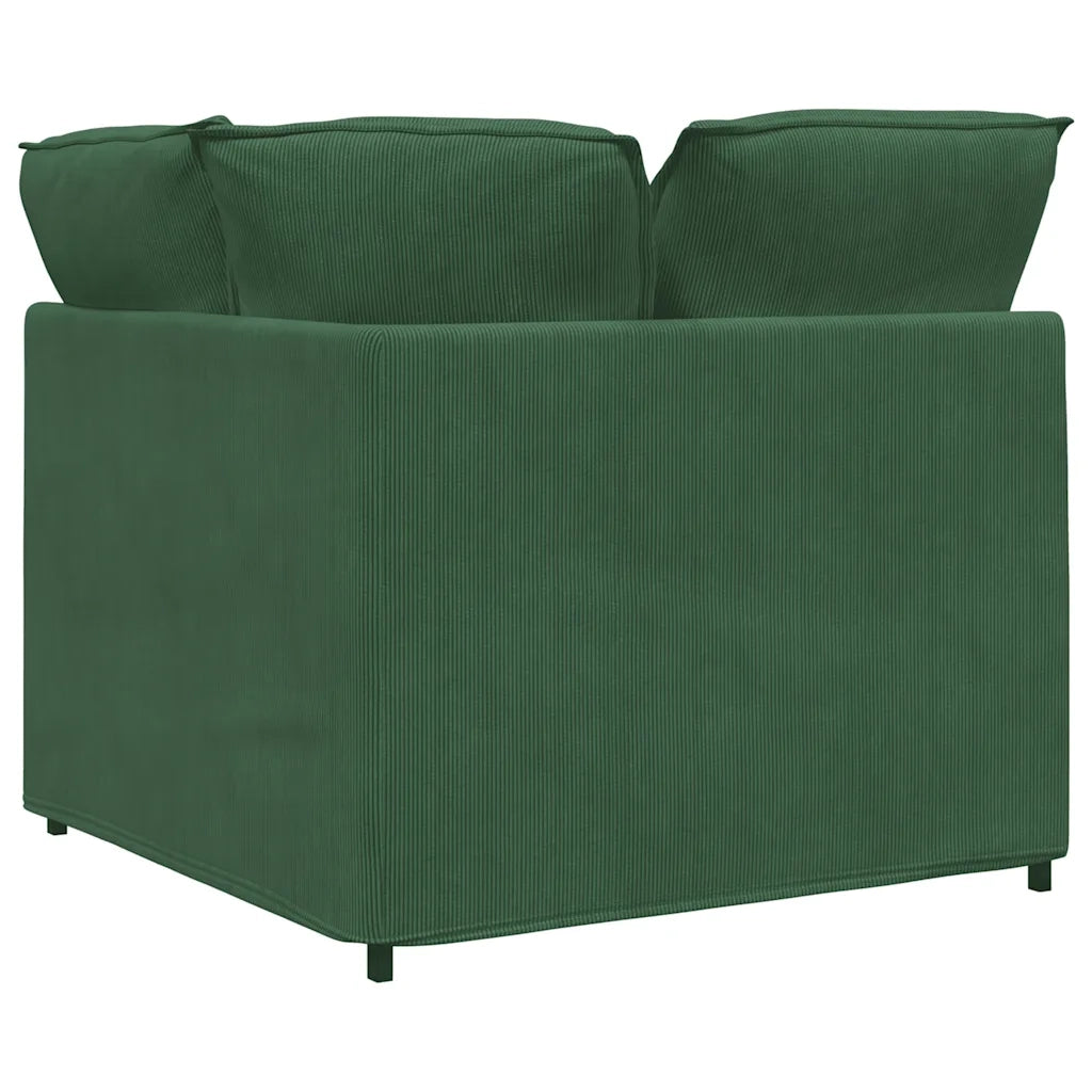 vidaXL Modulo Angolare Divano Modulare con Cuscini Verde Scuro 100cm