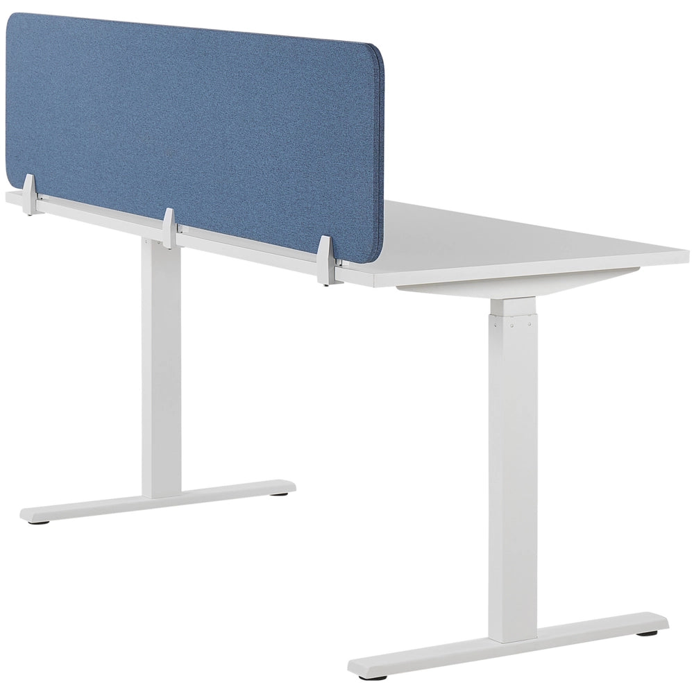 Pannello Divisorio Blu Fonoassorbente 180 x 40 cm in Plastica PET per Scrivania