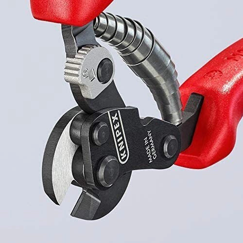 KNIPEX 95 62 160 Cesoia per Funi in Acciaio per Cavi fino a 6 mm e Funi Metalliche fino a 4 mm colore Nero